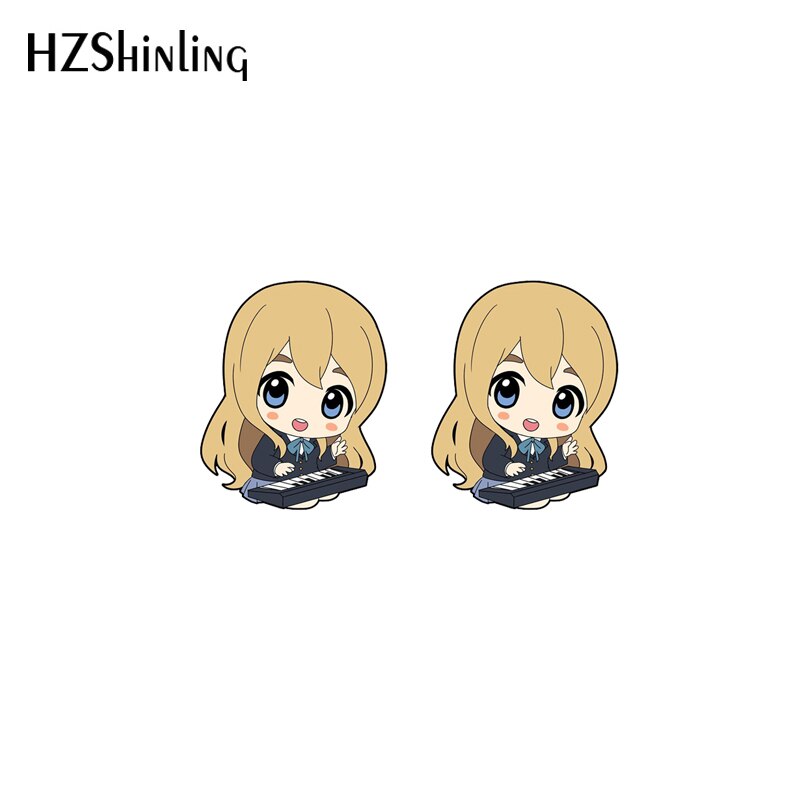 2023 New K-on! Stud Earring Azusa Mugi Acrylic Resin Earrings Epoxy Handmade Jewelry Gifts Girl, everything animee