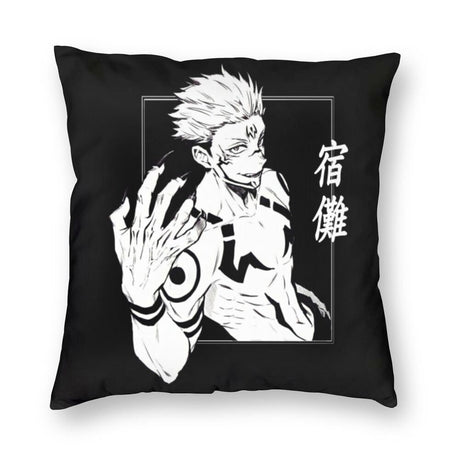 Cool Anime Sukuna Jujutsu Kaisen Throw Pillow Cover Double Side 3D Print Manga Cushion Case Cool Pillowcase for Home, everythinganimee
