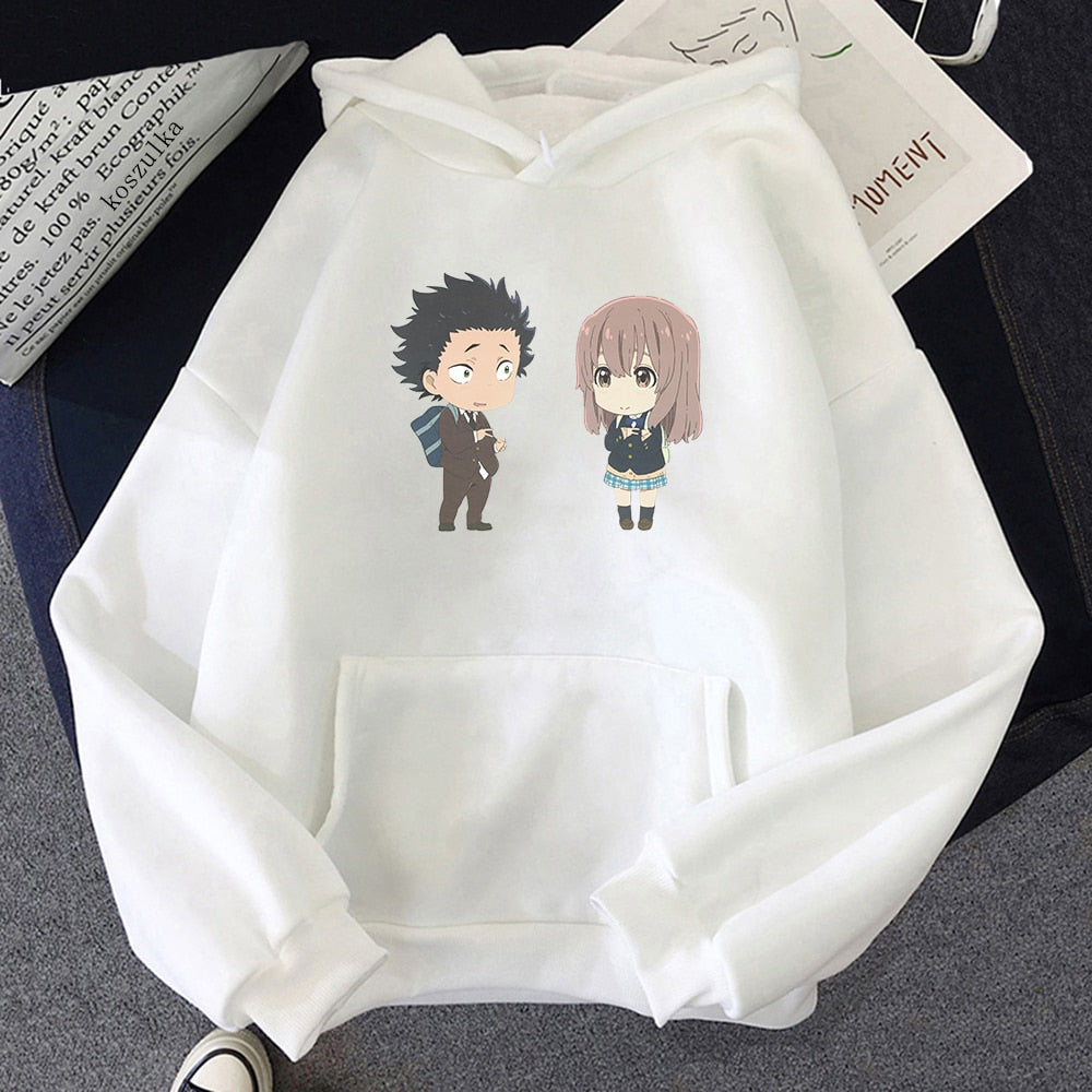 Anime A Silent Voice Printed Hoodies Women Manga Shouko Oversized Hooded Shouya Fashion Casual Unisex Pullover Sweatshirts, everything animee