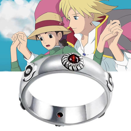 Anime Howl's Moving Castle Ring Hayao Miyazaki Cosplay Howl Sophie Metal Adjustable Unisex Rings Jewelry Prop Accessories Gift, everythinganimee