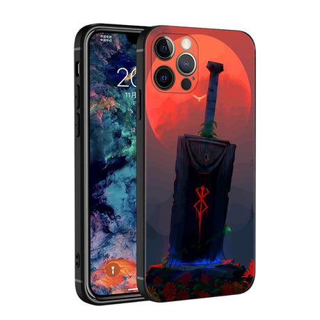 Berserk anime phone cases for iPhone 14, 12, 11, 13 Pro Max, X, Xr, Xs Max, 6, 6s, 7, 8 Plus and 12, 13 Mini. Durable and stylish protection for your phone while showing off your love for the series.