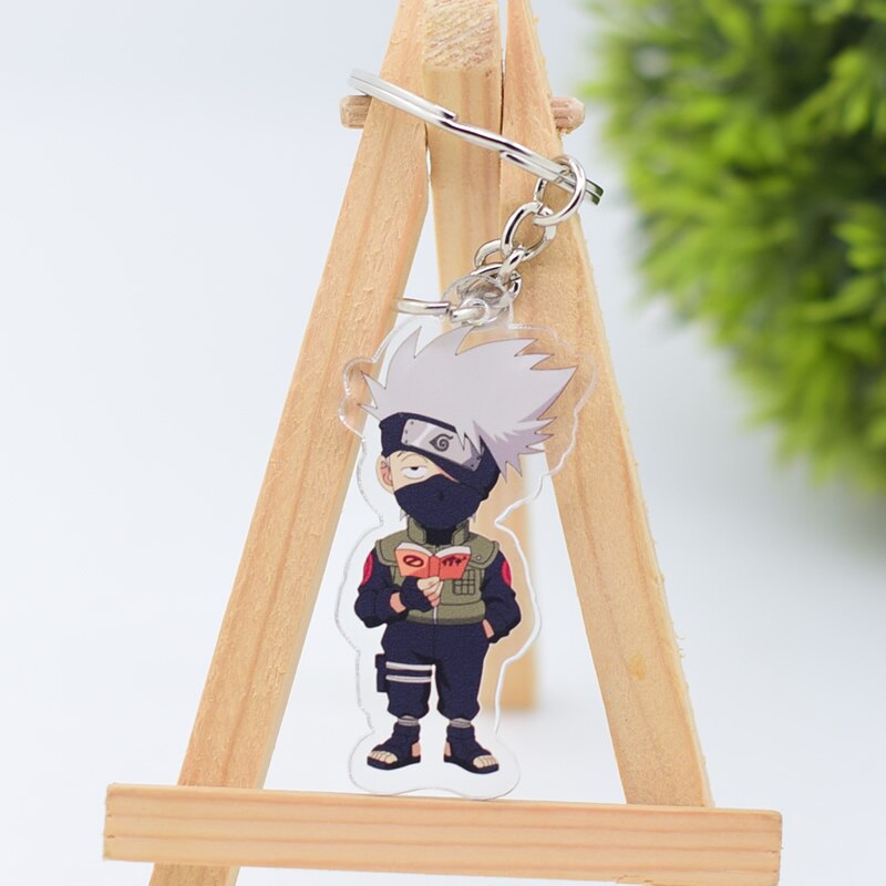 Cute Q Version Characters Keychain Itachi Cartoon Double-Side Acrylic Key Ring Holder Bag Charm Classic Anime Jewelry Teens Gift, everything animee