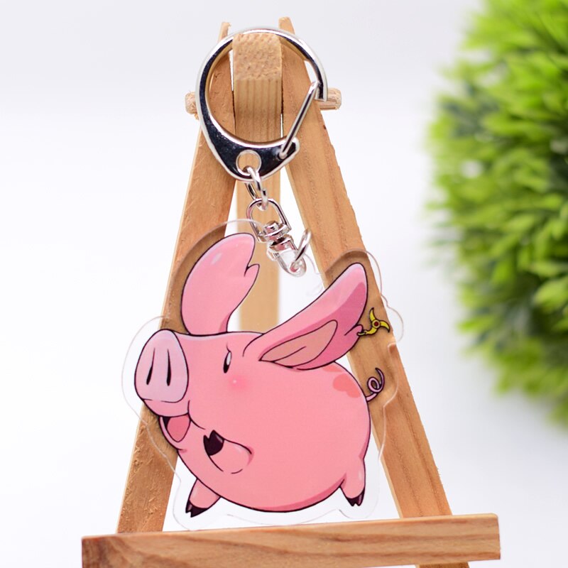 The Seven Deadly Sins Keychain Double Sided Acrylic Cartoon Key Chain Pendant Anime Accessories Keyring Hot Sale, everything animee
