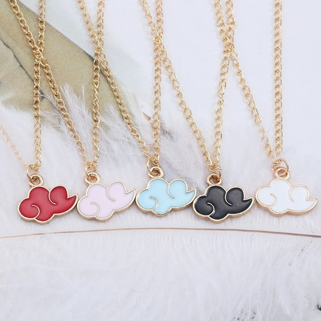 Red Cloud Pendant Necklace for Men and Women Adjustable Japanese Anime Cloud Shape Cute Style Necklace Accessories Gift, everythinganimee