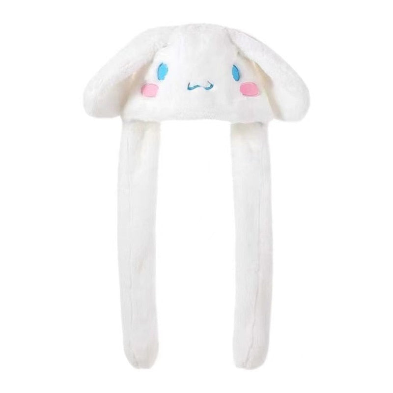 Kawaii Sanrio Hat Cinnamoroll Accessories Cute Plush Hat Keep Warm Bunny Hat Ears Up Plush Toy For Kids Girl Winter Cap, everythinganimee