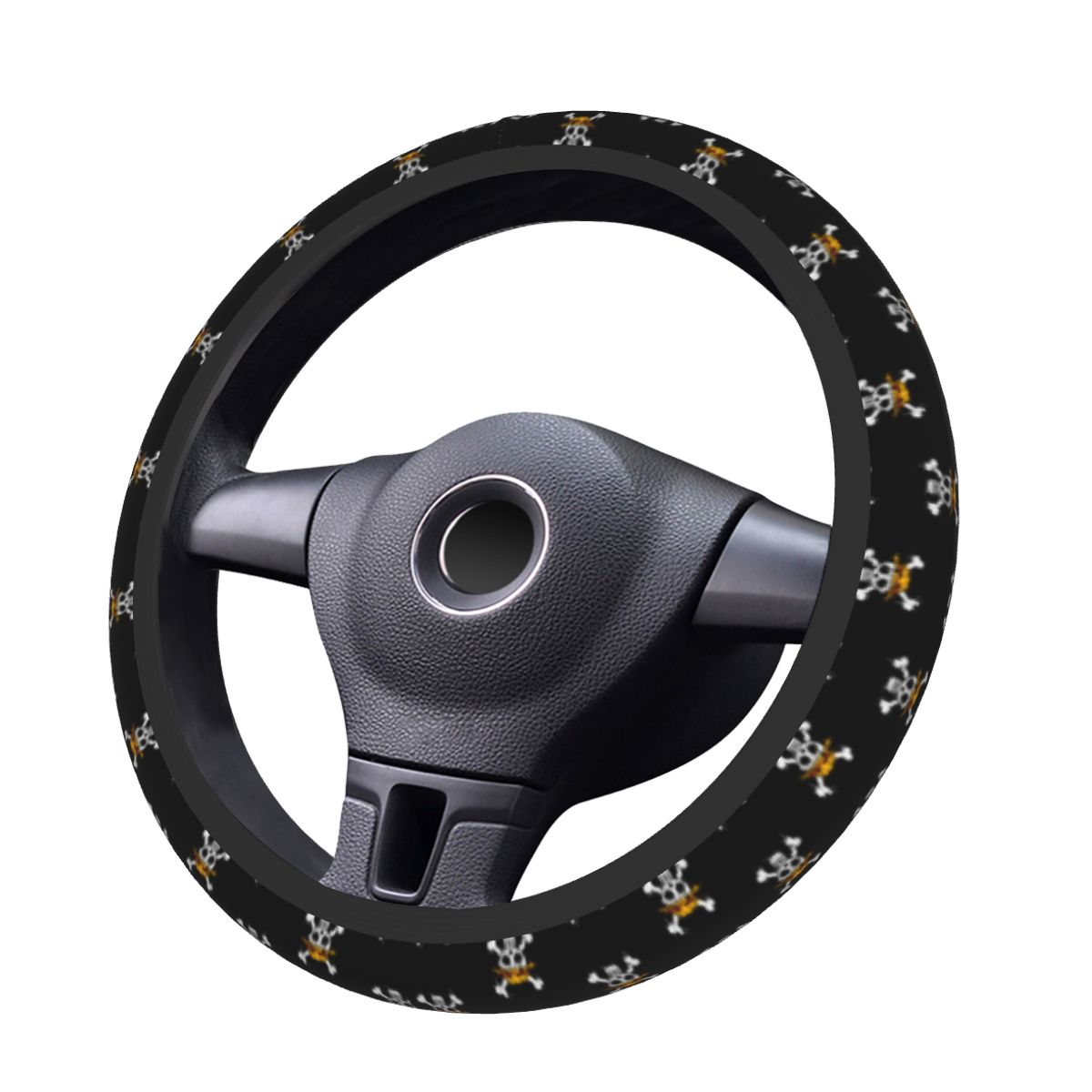 38cm Car Steering Wheel Cover One Piece Skull Anime Anti-slip Car-styling Suitable Automobile Accessory, everythinganimee