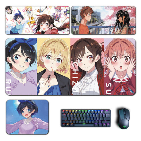 Anime Rent A Girlfriend Mouse Pad Ichinose Chizuru Mami Sumi Ruka Mousepad Computer Laptop Gamer Pad Gaming Accessories Desk Mat, everythinganimee