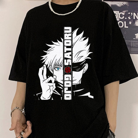 Harajuku Japanese Anime Jujutsu Kaisen Printed T-shirt Unisex Fashion Streetwear Casual Loose Oversized Short Sleeve T-shirt Top, everythinganimee