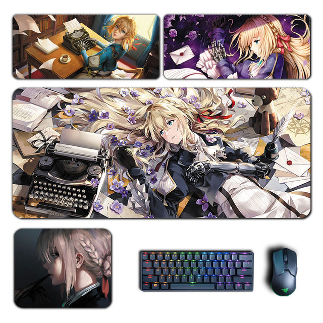 Anime Violet Evergarden Mouse Pads Evergarden Violet Xxl Mousepad Computer Laptop keyboard Pad PC Gaming Accessories Desk Mats, everythinganimee