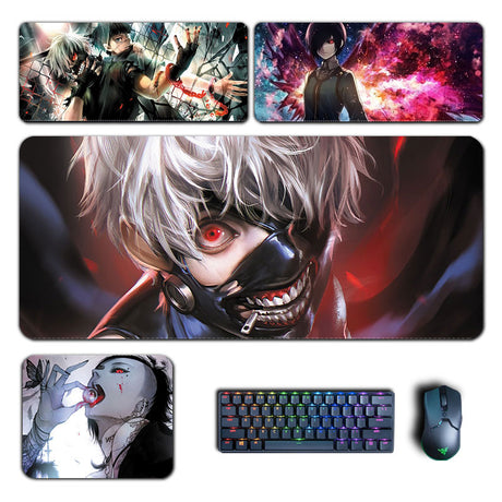 Anime Tokyo Ghoul large Mouse Pad Kaneki Ken Uta Kirishima Touka Mousepad Computer Laptop Gamer Pad Gaming Accessories Desk Mat, everythinganimee