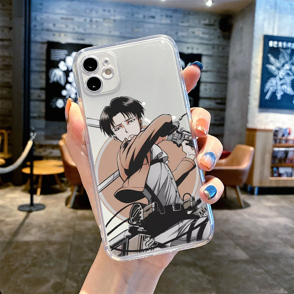 anime attack on titan Clear Transparent phone case for iPhone 14 11 12 13 mini pro XS MAX 8 7 6 6S Plus X SE XR