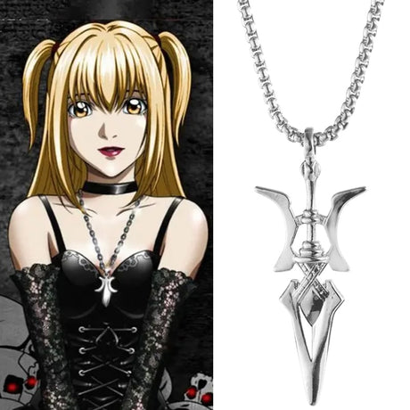 Anime Death Note Necklace MisaMisa Cosplay Unisex Pendant Necklaces Alloy Choker Accessories Jewelry Props Halloween Gift, everythinganimee