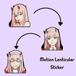 Zero Two Suitcase Sticker DARLING In The FRANXX Motion Sticker Anime Waterproof Decals for Car,Laptop,Refrigerator,Etc Gift, everythinganimee