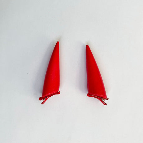 Power Red Horn Hair clips