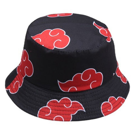 Japanese Anime Products Naroto Akatsuki Red Cloud Bucket Hat Fisherman Hat Outdoors Sunscreen for Women Men Summer Hat, everythinganimee