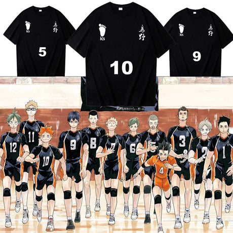 Haikyuu!! Shirts Anime Karasuno High School Volleybal Club Casual Clothes T-Shirt Short Sleeve Tops, everythinganimee
