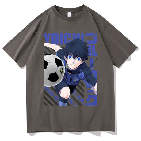 Introducing the must-have Anime Blue Lock Isagi Yoichi Graphic T-Shirt for men and women! This trendy, unisex t-shirt features a cool graphic design of the iconic anime character Isagi Yoichi. Made with soft, breathable cotton, this t-shirt is perfect for any casual occasion. Available in a variety of sizes and colors, you'll be able to find the perfect fit.
