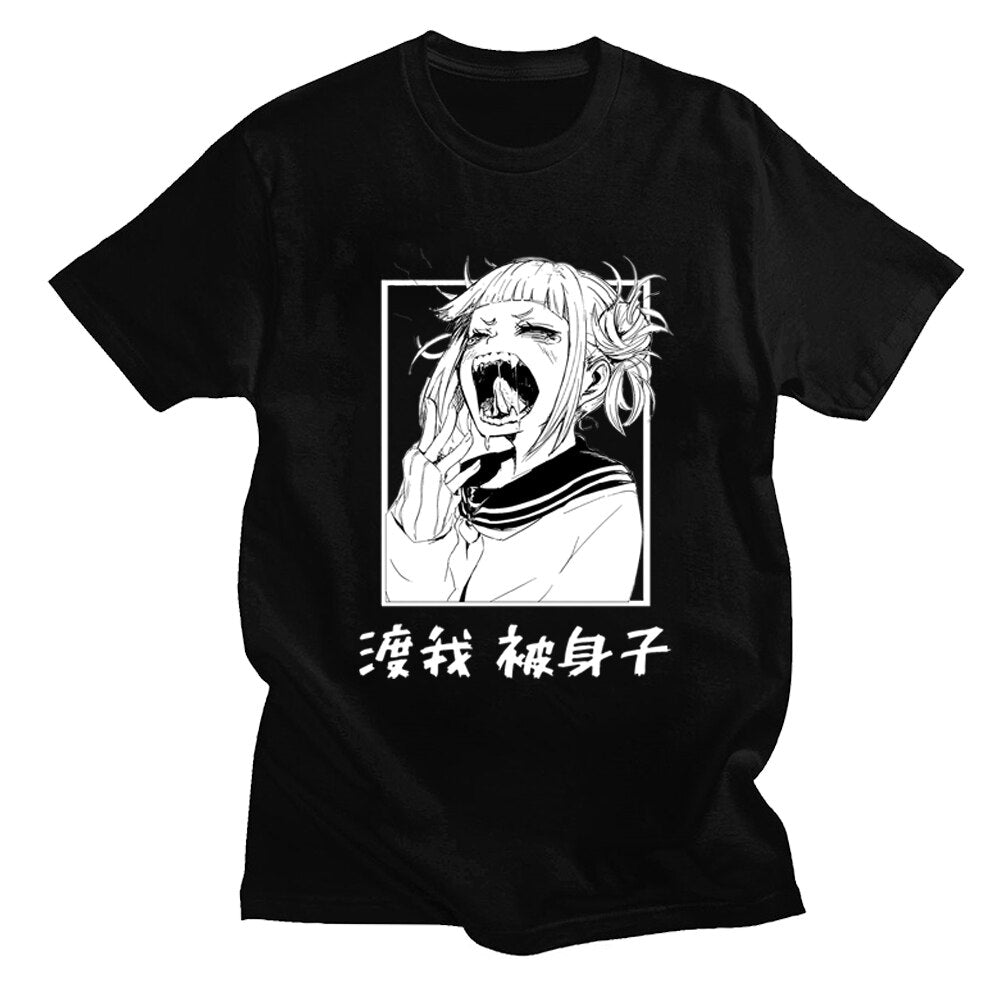 My Hero Academia T Shirt Japanese Anime Himiko Toga Graphic T-shirt Kawaii Cartoon Tshirt Streetwear Summer Cotton Short Sleeve, everythinganimee