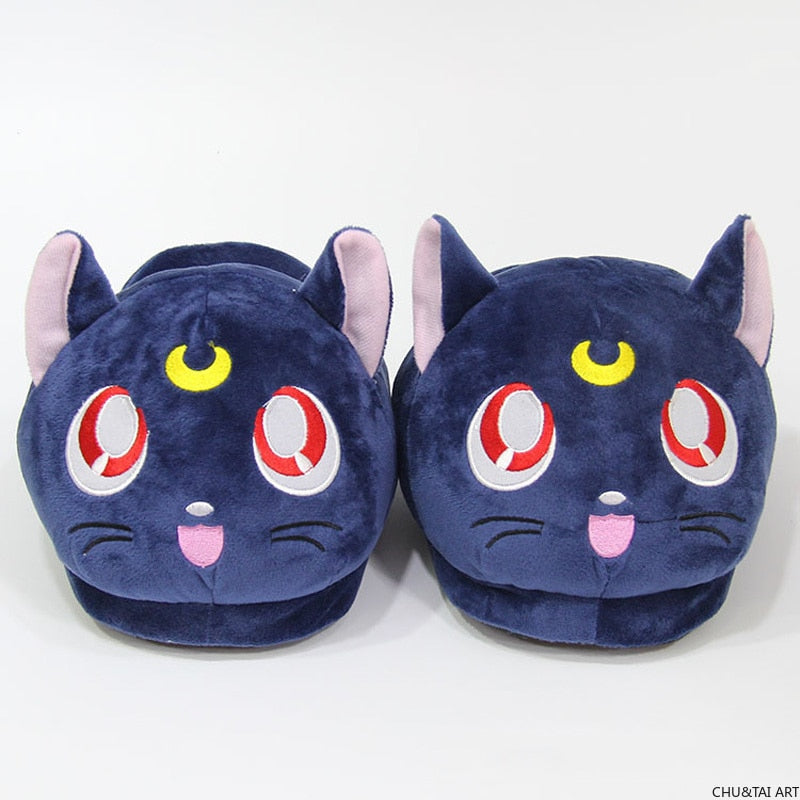 Sailor Moon Luna Cat Plush Slippers