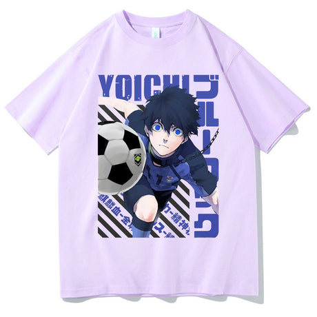 Introducing the must-have Anime Blue Lock Isagi Yoichi Graphic T-Shirt for men and women! This trendy, unisex t-shirt features a cool graphic design of the iconic anime character Isagi Yoichi. Made with soft, breathable cotton, this t-shirt is perfect for any casual occasion. Available in a variety of sizes and colors, you'll be able to find the perfect fit.