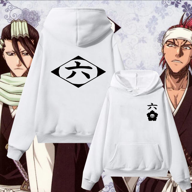 Man Woman Anime Bleach Hoodie Cosplay Kuchiki Byakuya Abarai Renji Streetwear, everythinganimee