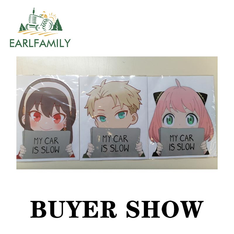 Spy Family Anya 'My Car Is Slow' Car Stickers