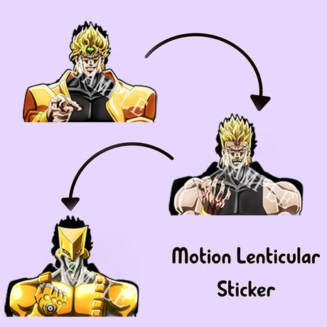 JoJo's Bizarre Adventure Dio Brando Motion Car Sticker Anime Waterproof Decals for Suitcase,Laptop, Refrigerator,Etc Home Decor, everythinganimee
