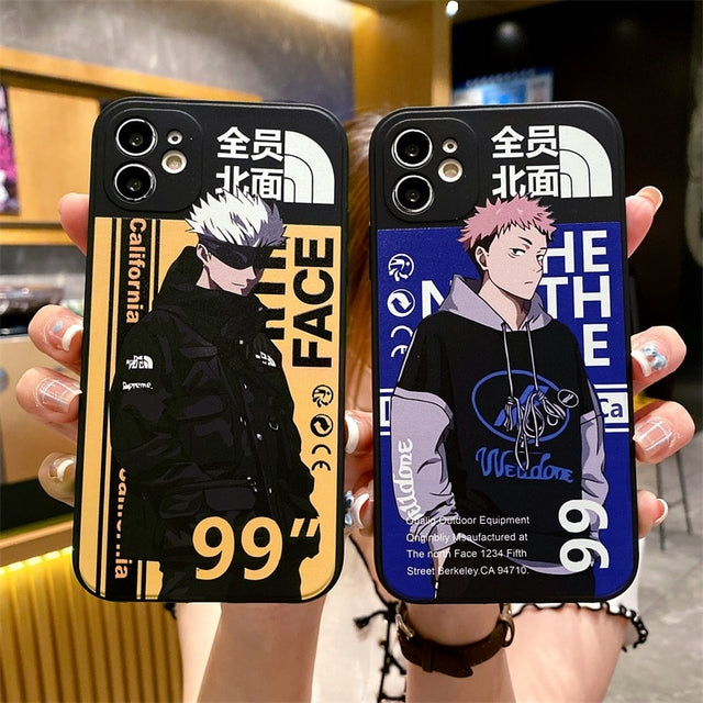 phone case featuring your favorite Jujutsu Kaisen characters, such as Yuji Itadori, Fushiguro Megumi on it. The case is compatible with iPhone 14, 13, 12, 11 Pro, X, Xs Max and XR.