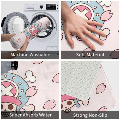 One Piece Monkey D Luffy Anime Bathroom Mat TONY TONY Chopper Flag Sakura Blossoms Doormat Kitchen Carpet Outdoor Rug Home, everythinganimee