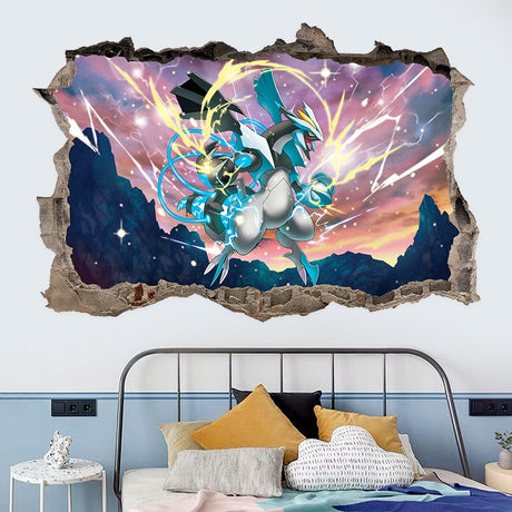 Pokemon three-dimensional wall stickers Pikachu Lucario Arceus poster living room bedroom background wall mural self-paste paper, everythinganimee