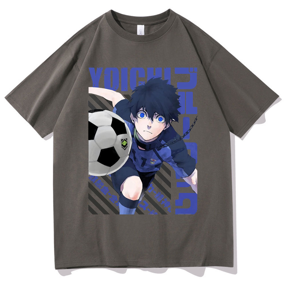 Introducing the must-have Anime Blue Lock Isagi Yoichi Graphic T-Shirt for men and women! This trendy, unisex t-shirt features a cool graphic design of the iconic anime character Isagi Yoichi. Made with soft, breathable cotton, this t-shirt is perfect for any casual occasion. Available in a variety of sizes and colors, you'll be able to find the perfect fit.