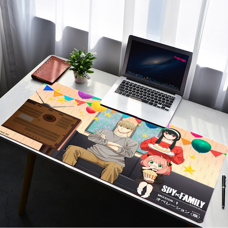Products Spy x Family Mouse Pad Gamer Large Lock Edge Soft Gaming Mousepad Mountain Non-slip Rubber Computer Desk Mat Pad Mausepad