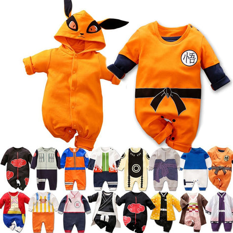 Anime Baby Clothes Newborn Boy Girl Rompers Infant Akatsuki Frieza Vegeta Luffy Cotton Jumpsuit Kids Cosplay Birthday Costume , everythinganimee