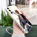 Anime Bleach 4 different styles of Ichigo Phone Case For Samsung Galaxy S22 S21 S20 Ultra Plus FE S10 S9 S10E Note 20 ultra 10 9 Plus Cover Hand Strap, everythinganimee