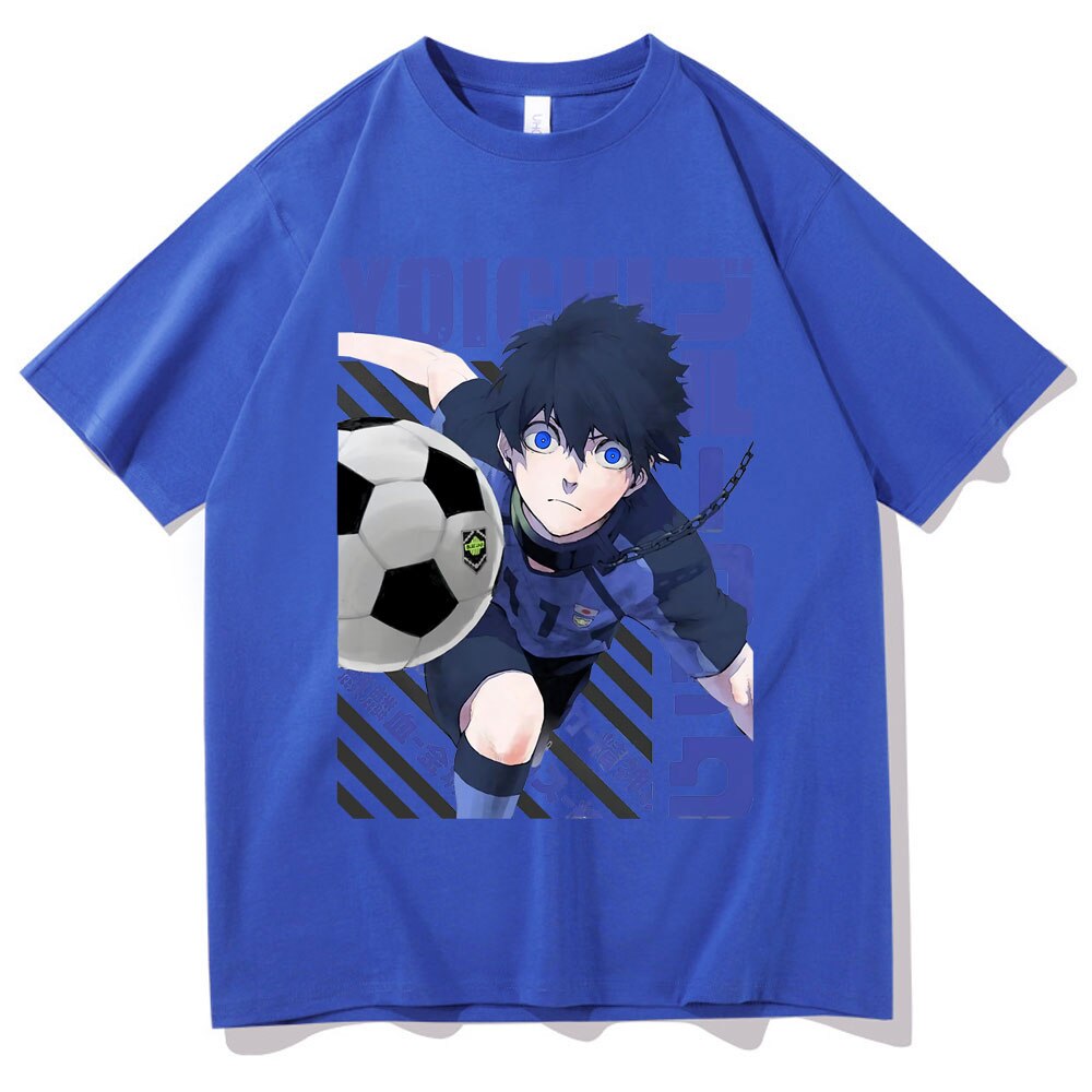 Introducing the must-have Anime Blue Lock Isagi Yoichi Graphic T-Shirt for men and women! This trendy, unisex t-shirt features a cool graphic design of the iconic anime character Isagi Yoichi. Made with soft, breathable cotton, this t-shirt is perfect for any casual occasion. Available in a variety of sizes and colors, you'll be able to find the perfect fit.