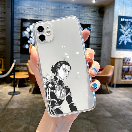 anime attack on titan Clear Transparent phone case for iPhone 14 11 12 13 mini pro XS MAX 8 7 6 6S Plus X SE XR