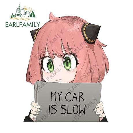 Spy Family Anya 'My Car Is Slow' Car Stickers