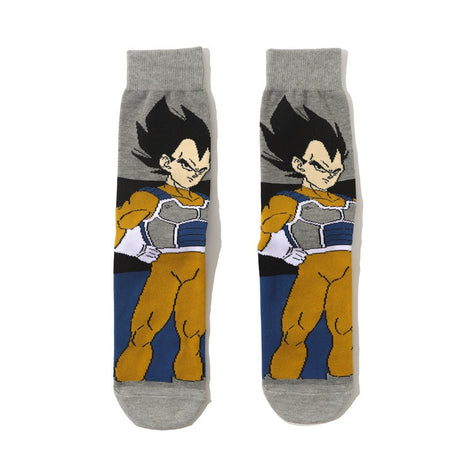 Dragon Ball Son Goku Anime Socks Men Cartoon Hip Hop Print Skateboard Socks Personality Casual Cotton Long Sock Breathable Sock