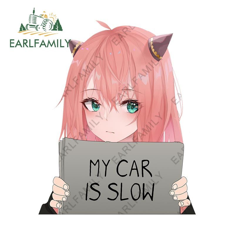 Spy Family Anya 'My Car Is Slow' Car Stickers