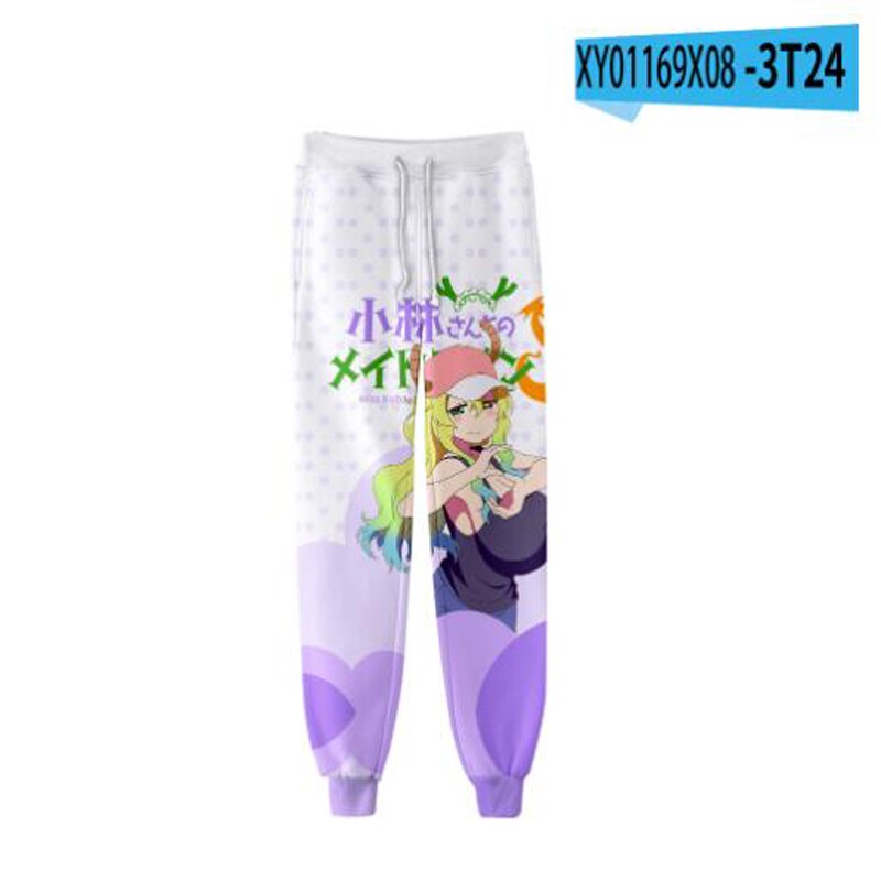 Anime Miss Kobayashi's Dragon Maid 3D Joggers Pants Men/Women Casual Trousers Hip Hop Sweatpants Kanna Kamui Cosplay Costume, everything animee