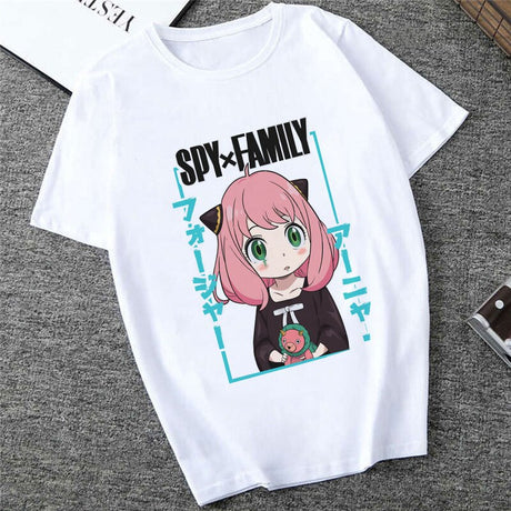 Unisex Spy X Family Tshirt Men Kawaii Cartoon Anya Tee Shirt Tops Japanese Anime T-shirt Harajuku Graphic T Shirt Female 90s, everythinganimee