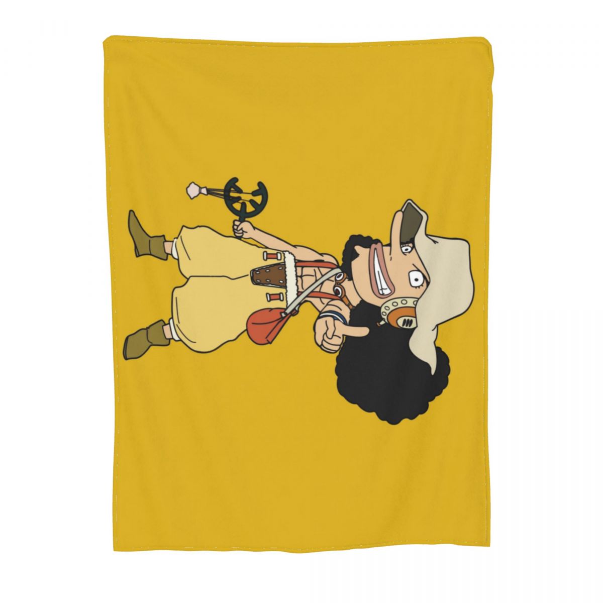 Captain Usopp Cartoon Blankets Flannel Printed One Piece Portable Super Soft Throw Blanket for Home Car Rug Piece, everythinganimee