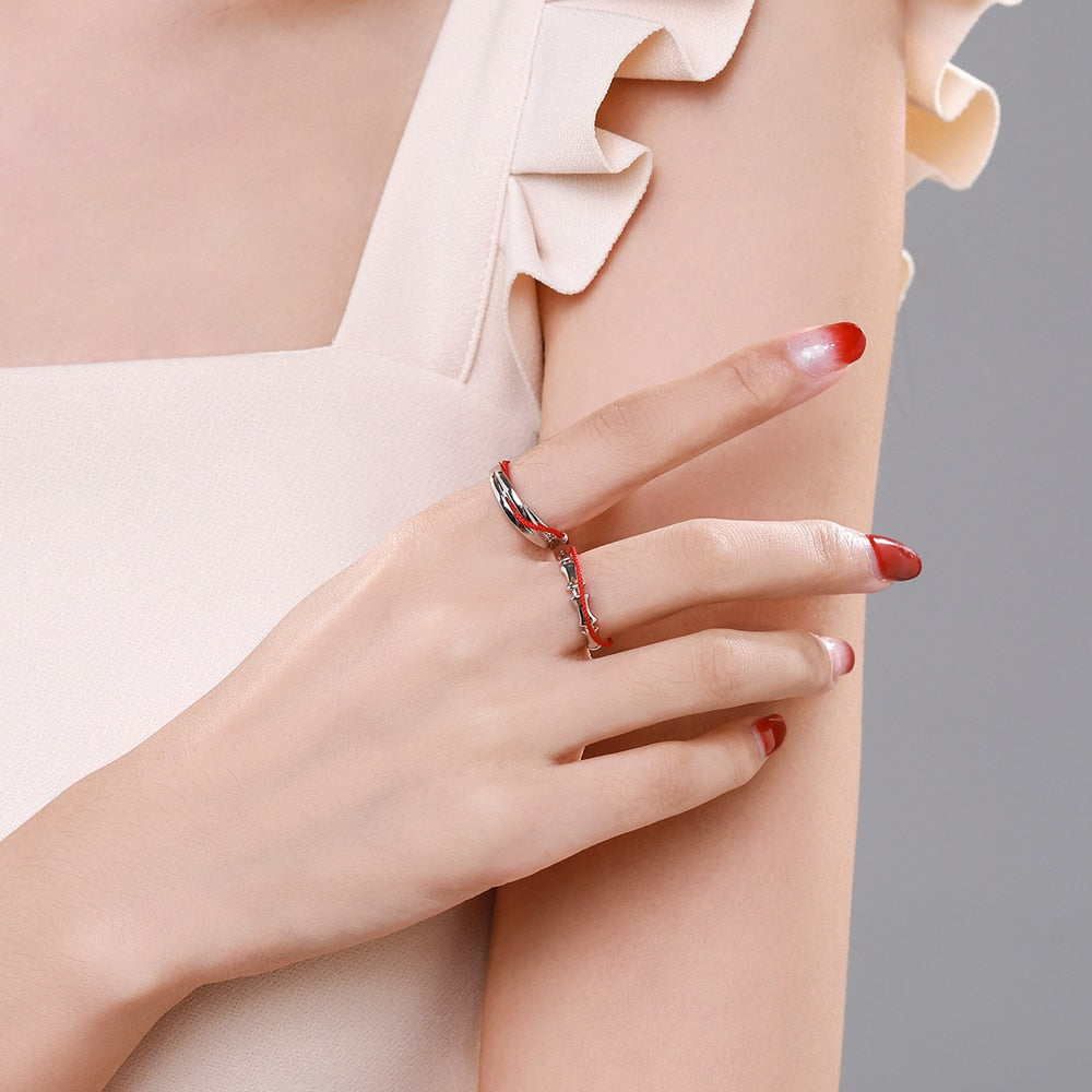Anime Tian Guan Ci Fu Ring Heaven Official’s Blessing Hua Cheng Xie Lian Cosplay Unisex Adjustable Red Line Rings Jewelry Gifts, everythinganimee