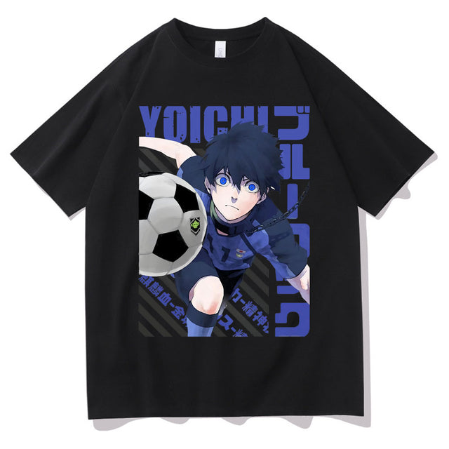 Introducing the must-have Anime Blue Lock Isagi Yoichi Graphic T-Shirt for men and women! This trendy, unisex t-shirt features a cool graphic design of the iconic anime character Isagi Yoichi. Made with soft, breathable cotton, this t-shirt is perfect for any casual occasion. Available in a variety of sizes and colors, you'll be able to find the perfect fit. 