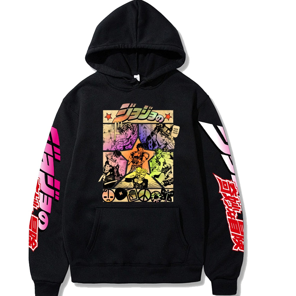This hoodies captures the magic of JoJo’s. If you're looking for more JoJo’s Bizarre merch, we have it all! Check out our anime merch now—free shipping!
