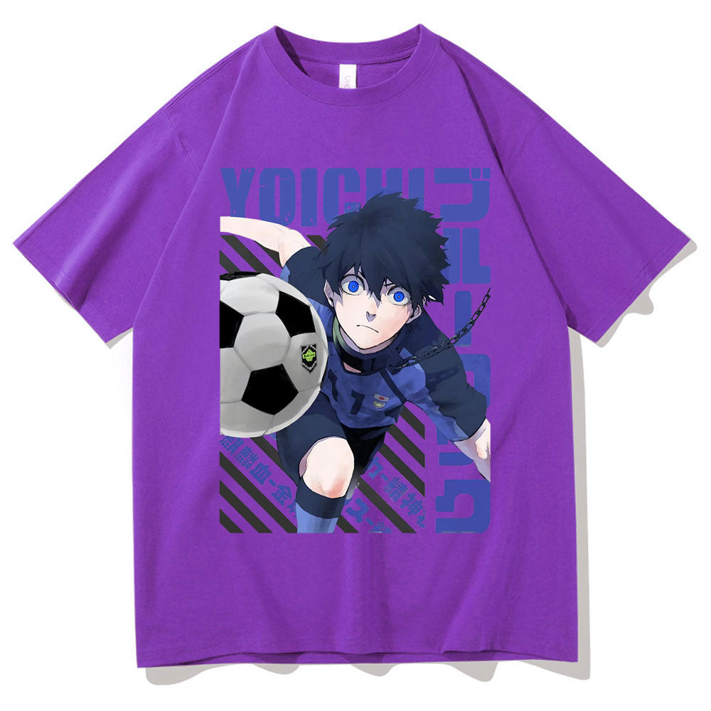 Introducing the must-have Anime Blue Lock Isagi Yoichi Graphic T-Shirt for men and women! This trendy, unisex t-shirt features a cool graphic design of the iconic anime character Isagi Yoichi. Made with soft, breathable cotton, this t-shirt is perfect for any casual occasion. Available in a variety of sizes and colors, you'll be able to find the perfect fit.