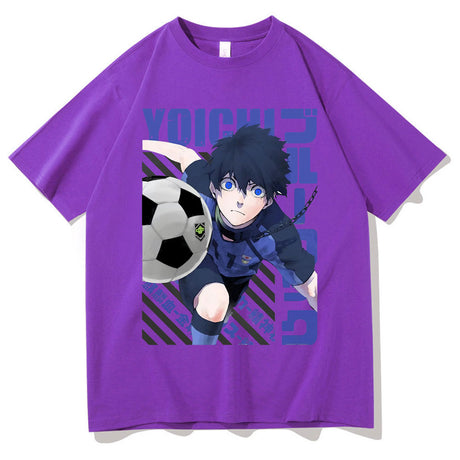 Introducing the must-have Anime Blue Lock Isagi Yoichi Graphic T-Shirt for men and women! This trendy, unisex t-shirt features a cool graphic design of the iconic anime character Isagi Yoichi. Made with soft, breathable cotton, this t-shirt is perfect for any casual occasion. Available in a variety of sizes and colors, you'll be able to find the perfect fit.