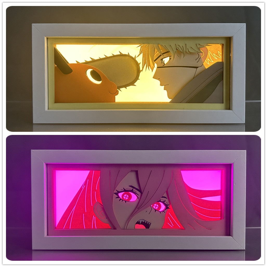 This lightbox captures the magic of Power & Pochita. If you're looking for more Chainsaw Man merch, we have it all! Check out our anime merch now—free shipping!