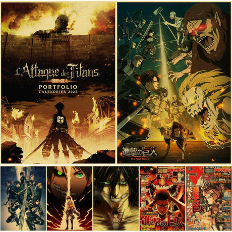 Attack on Titan Anime Posters Levi Retro Kraft Paper DIY Vintage Room Home Bar Cafe Decor Gift Print Aesthetic Art Wall Painting