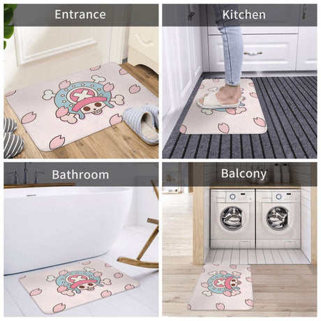 One Piece Monkey D Luffy Anime Bathroom Mat TONY TONY Chopper Flag Sakura Blossoms Doormat Kitchen Carpet Outdoor Rug Home, everythinganimee